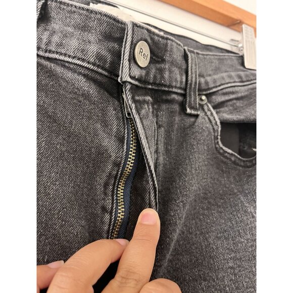 Womens Reformation Charcoal Gray Straight Leg Raw Hem Jeans size 28 - Picture 5 of 8